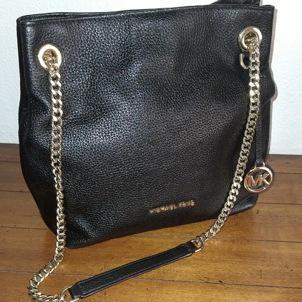 NWOT Michael Kors Black Shoulder Bag with Gold Accents